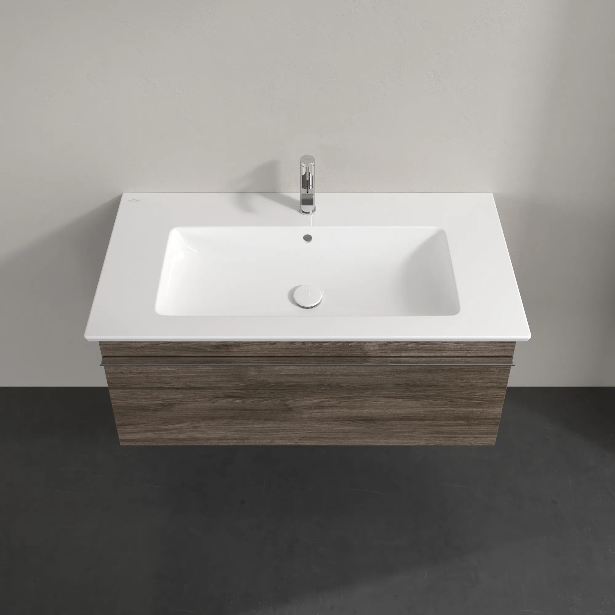 Villeroy & Boch Waschtischunterschrank „Venticello“ für Schrankwaschtisch 95,3 × 42 × 50,2 × 50,2 cm Stone Oak, mittig