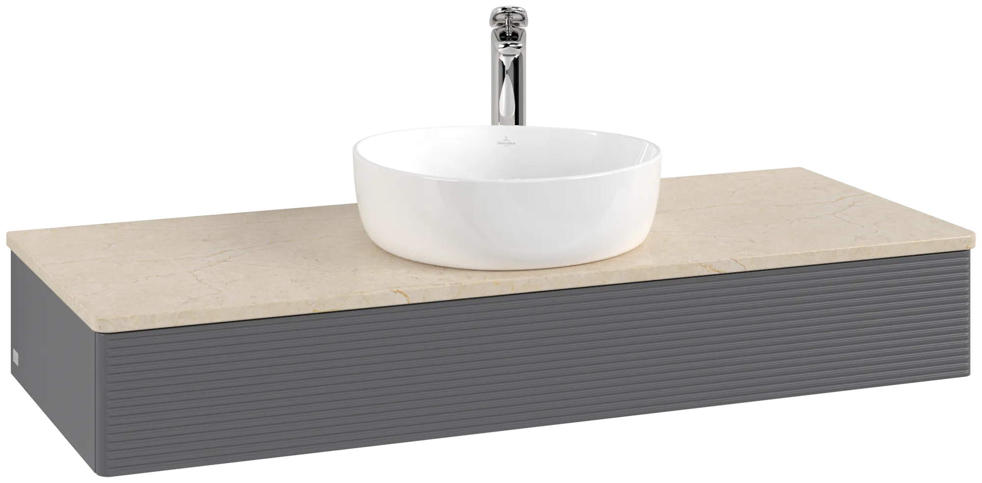 Villeroy & Boch Antao Waschbeckenunterschrank L10_5 1200x190x500mm Anthracite Matt Lacquer / Botticino