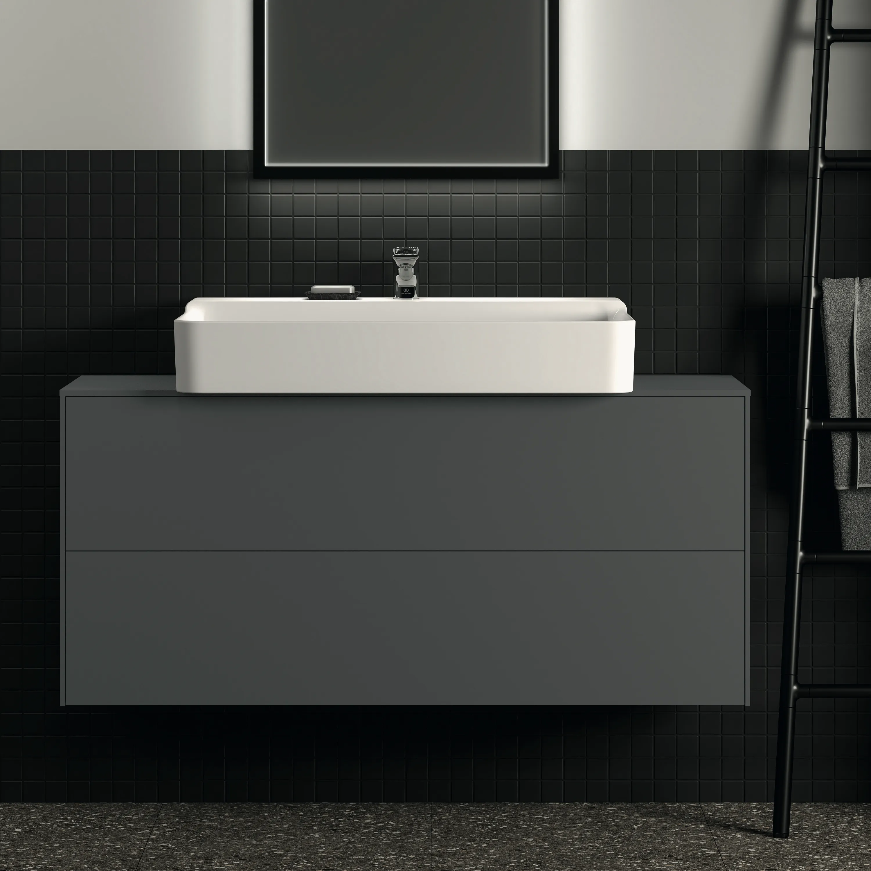 Ideal Standard Waschtischunterschrank Conca, 2 Auszüge, anthrazit