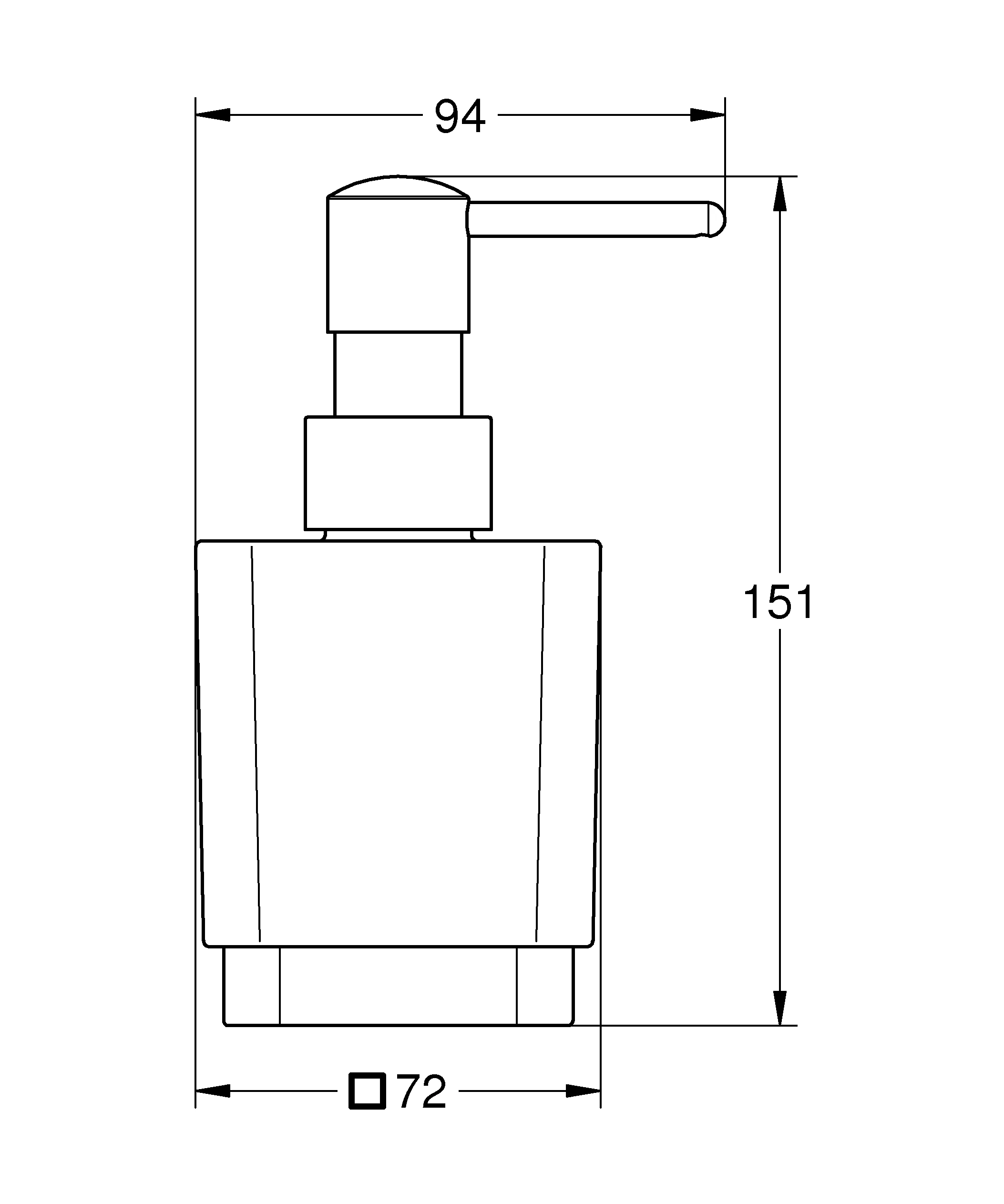 Seifenspender Selection Cube 102278, für Halter 40 865, phantom black