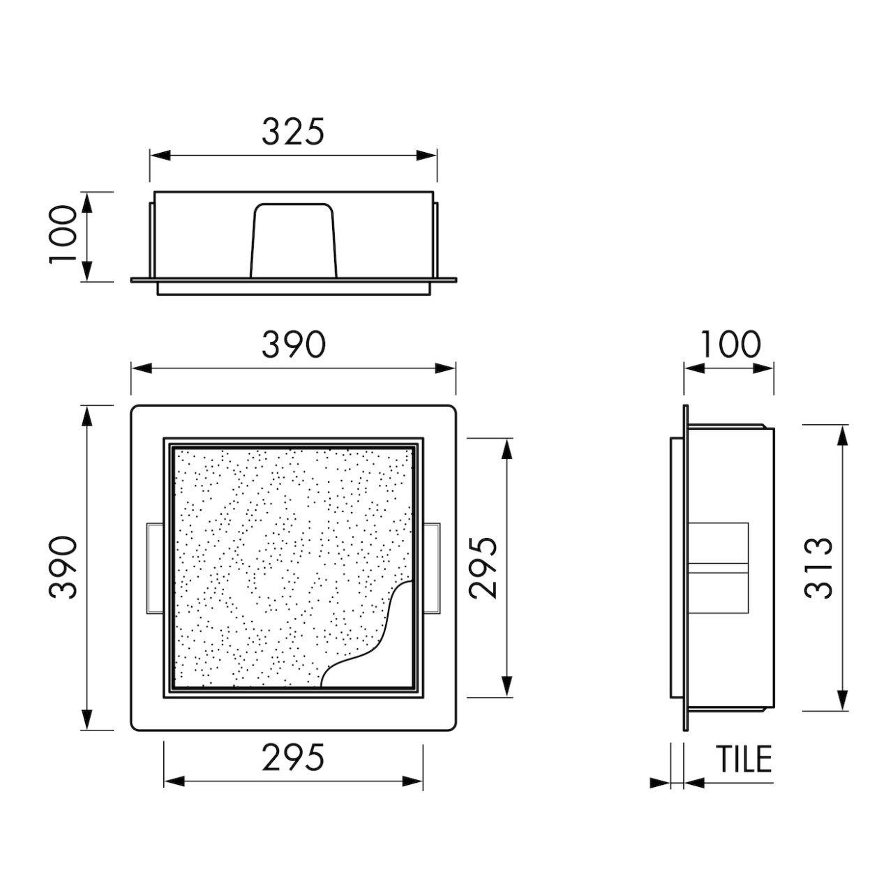 Wandnischenablage „Container T-Box“ befliesbar 30 × 30 × 10 cm