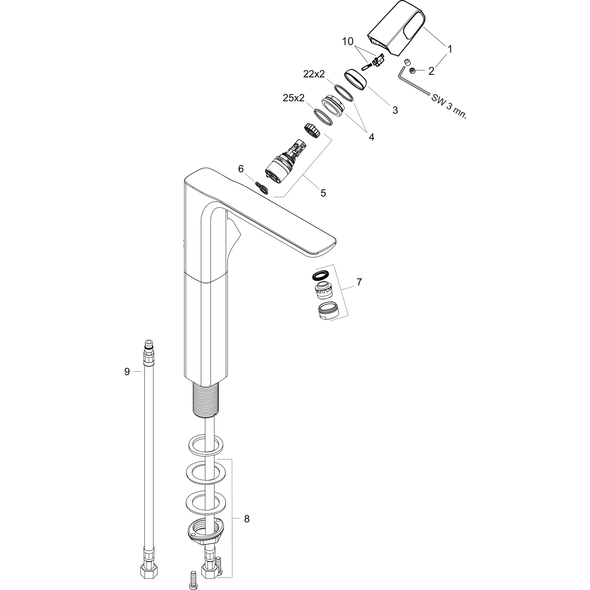 Hansgrohe AXOR Urquiola Einhebel-Waschtischmischer 280 Chrom Hansgrohe AXOR Urquiola Einhebel-Waschtischmischer 280 Chrom