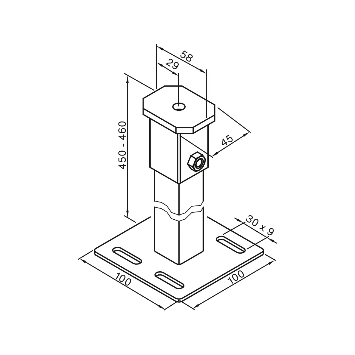 Zubehör Fußkonsole FMORV 45-S2, Sonder-Lack Zubehör Fußkonsole FMORV 45-S2, Sonder-Lack