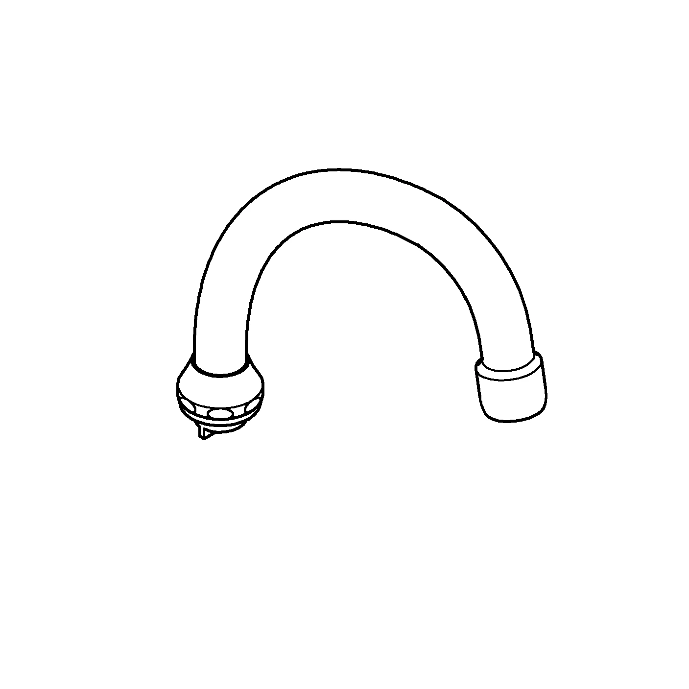 Rohrauslauf 13037, Sistra Strahlregler, Verschraubung 3/4″, Ausladung 140 mm, chrom