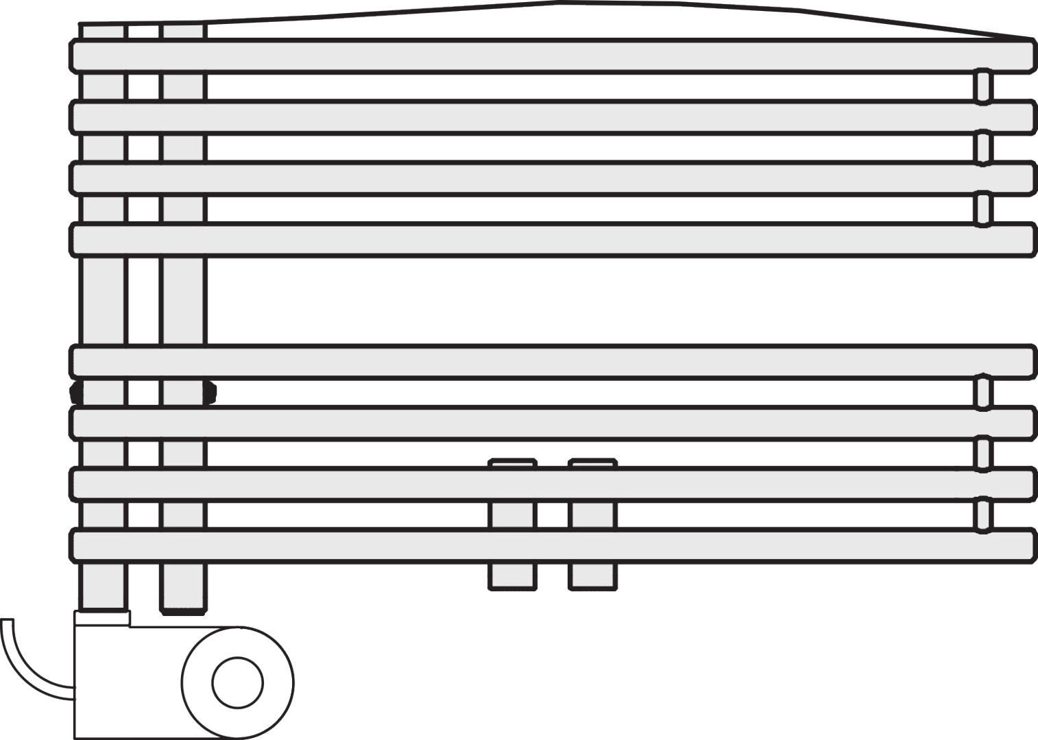 Kermi Design-Heizkörper „Diveo®“ 45 × 170 cm in Weiß