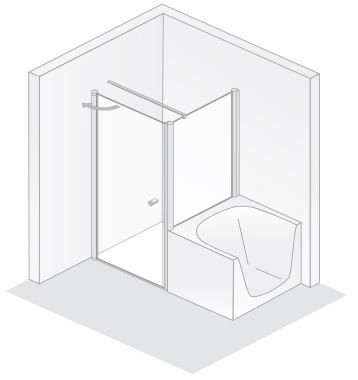 HSK teilgerahmte verkürzte Seitenwand „Exklusiv 2.0“ Glas Chinchilla, Profile Chromoptik (Alu Hochglanz poliert), für #Türbreite#, B: 900 mm H: 1750 mm HSK teilgerahmte verkürzte Seitenwand „Exklusiv 2.0“ Glas Chinchilla, Profile Chromoptik (Alu Hochglanz poliert), für #Türbreite#, B: 900 mm H: 1750 mm
