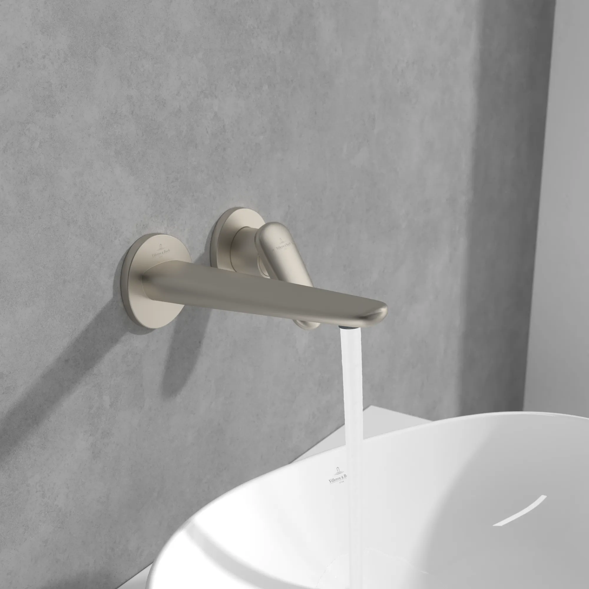Villeroy & Boch Antao Zweiloch-Einhebel-Waschtischarmatur, Brushed Nickel Matt, 185x223x115 mm, Höhe 115 mm, Wanneneinbaumaß 185x223 mm Villeroy & Boch Antao Zweiloch-Einhebel-Waschtischarmatur, Brushed Nickel Matt, 185x223x115 mm, Höhe 115 mm, Wanneneinbaumaß 185x223 mm
