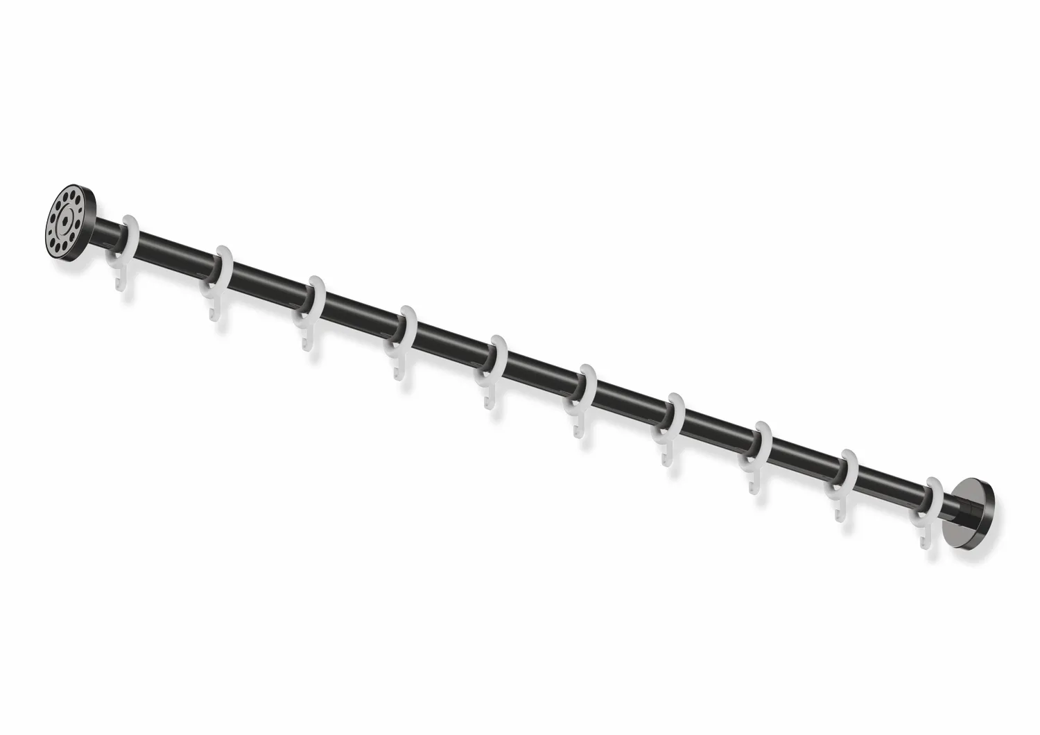 HEWI System 900 Vorhangstange, Edelstahl PVD, Länge 1000 mm, 10 Ringe