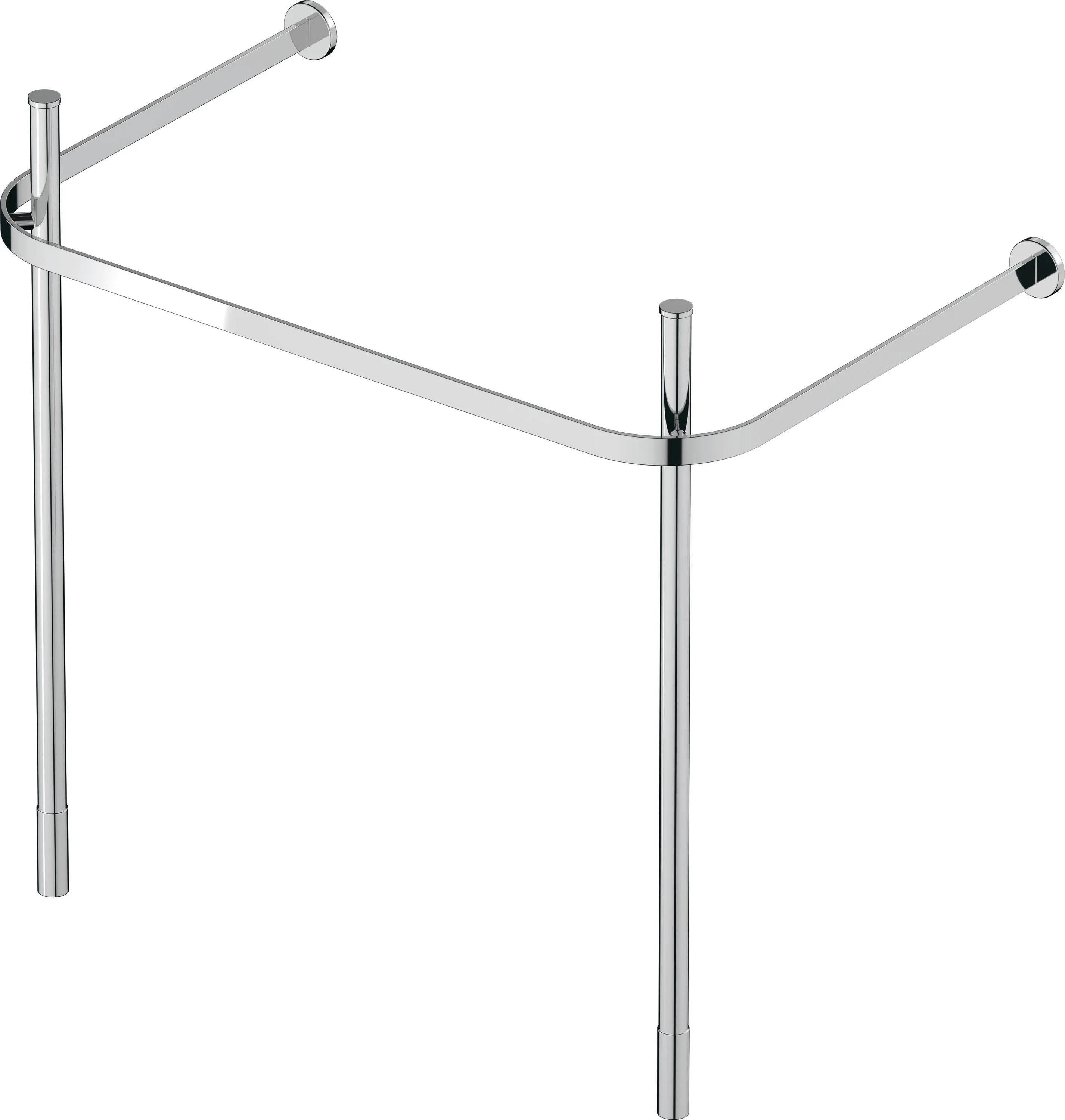 Duravit Happy D.2 Metallkonsole Chrom, höhenverstellbar, Bodenstehend mit Wandbefestigung, 491x773x(750-800) mm
