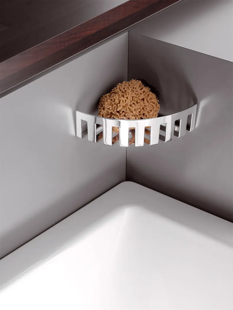 Eck-Wandkorb „System 2“, Befestigung verdeckt 18,3 × 18,3 × 8,4 cm in Chrom Eck-Wandkorb „System 2“, Befestigung verdeckt 18,3 × 18,3 × 8,4 cm in Chrom