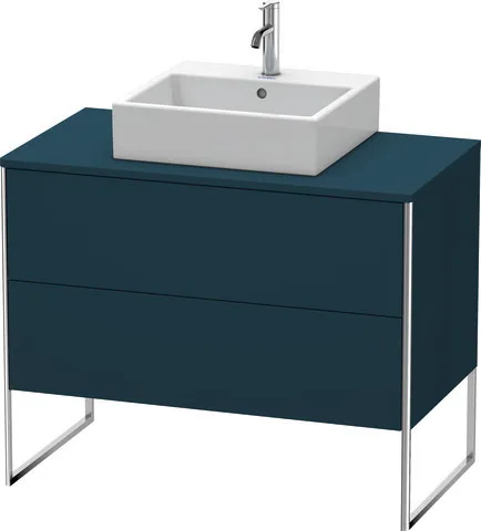 Duravit Waschtischunterschrank bodenstehend „XSquare“ 100 × 77,8 × 54,8 cm Nachtblau Seidenmatt