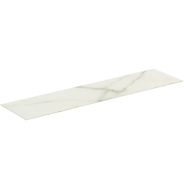 Waschtischplatte Conca, aus Keramik, 1987x505x6mm, Marmor Noir Desir