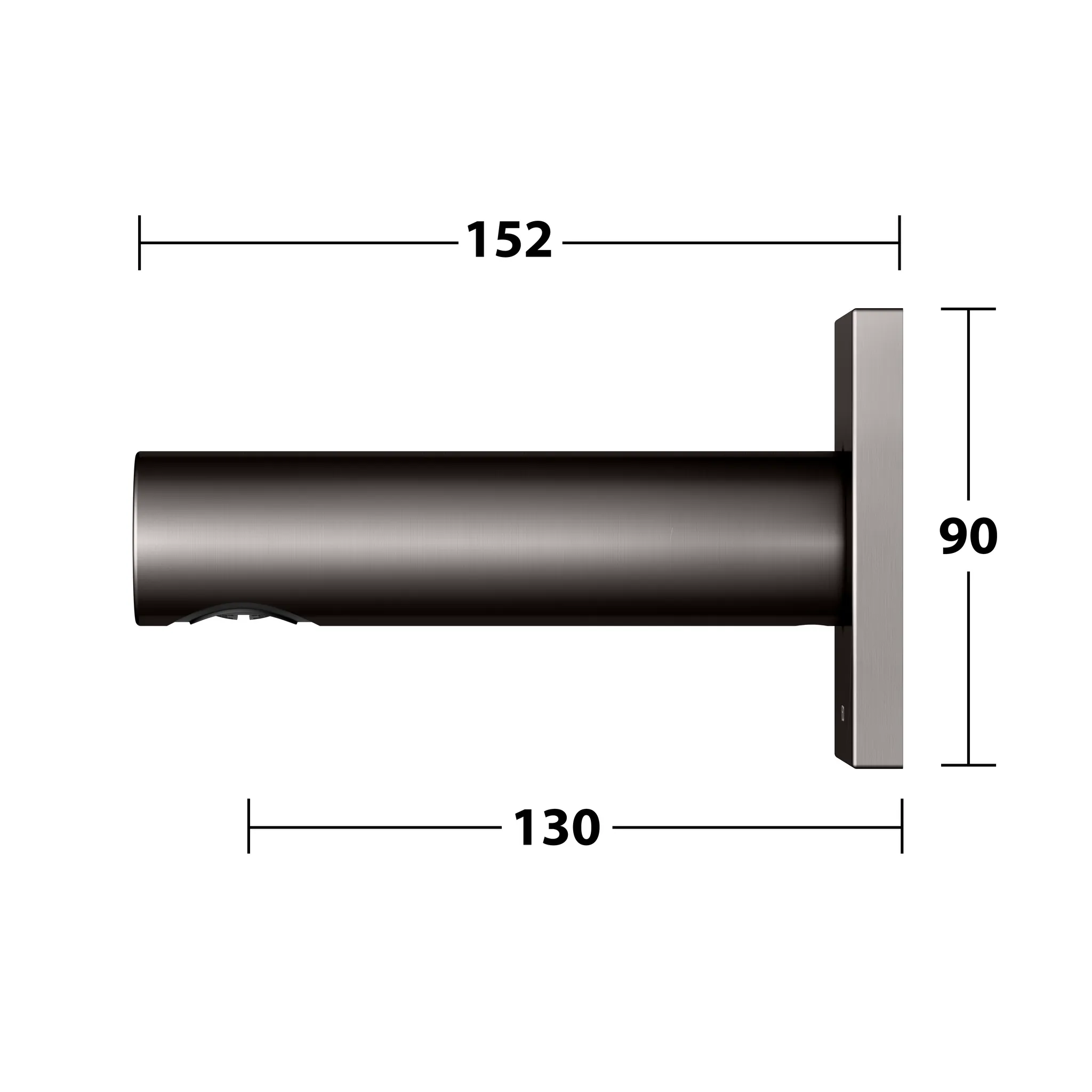 IXMO Wanneneinlauf DN15 Ausladung 130 mm Titanschwarz gebürstet