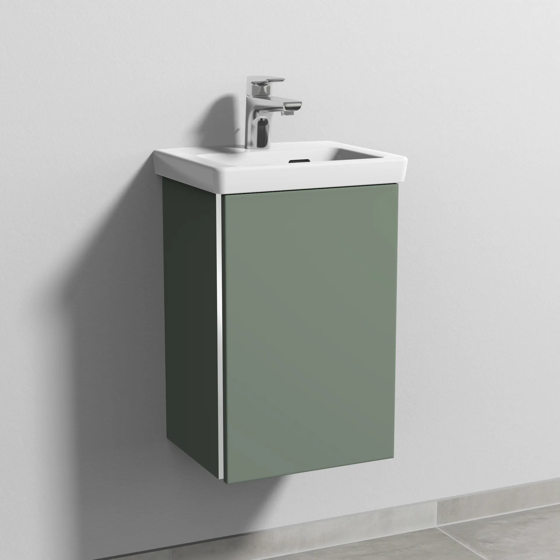 Sanipa Waschtischunterschrank „3way“ 335 × 517 × 293 mm in Soft-Green, Anschlag rechts