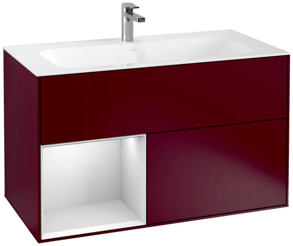 Villeroy & Boch Waschtischunterschrank „Finion“ für Schrankwaschtisch 996 × 591 × 498 mm Peony Matt Lacquer, für Becken mittig Villeroy & Boch Waschtischunterschrank „Finion“ für Schrankwaschtisch 996 × 591 × 498 mm Peony Matt Lacquer, für Becken mittig