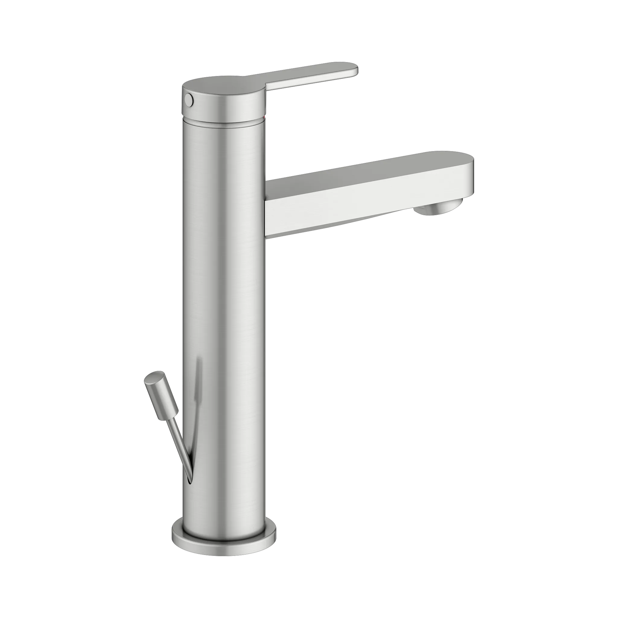 KEUCO IXMO Einhebel-Waschtischmischer 130 IXMO Flat mit Zugstangen-Ablaufgarnitur IXMO Flat, Rosette rund Edelstahl-finish