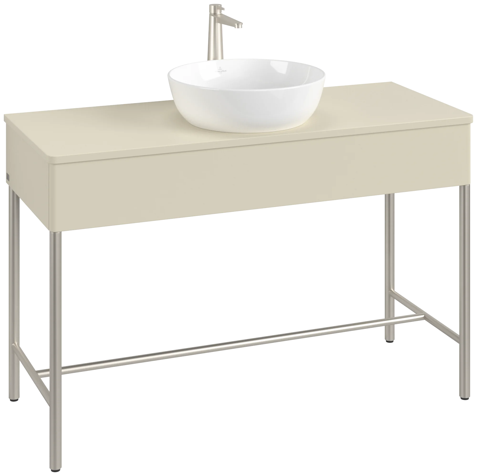 Villeroy & Boch Waschbeckenunterschrank Artis K62050, Silk Grey Matt Lacquer, 1.200 x 782 x 500 mm, mit Metallgestell und Push-to-open Funktion