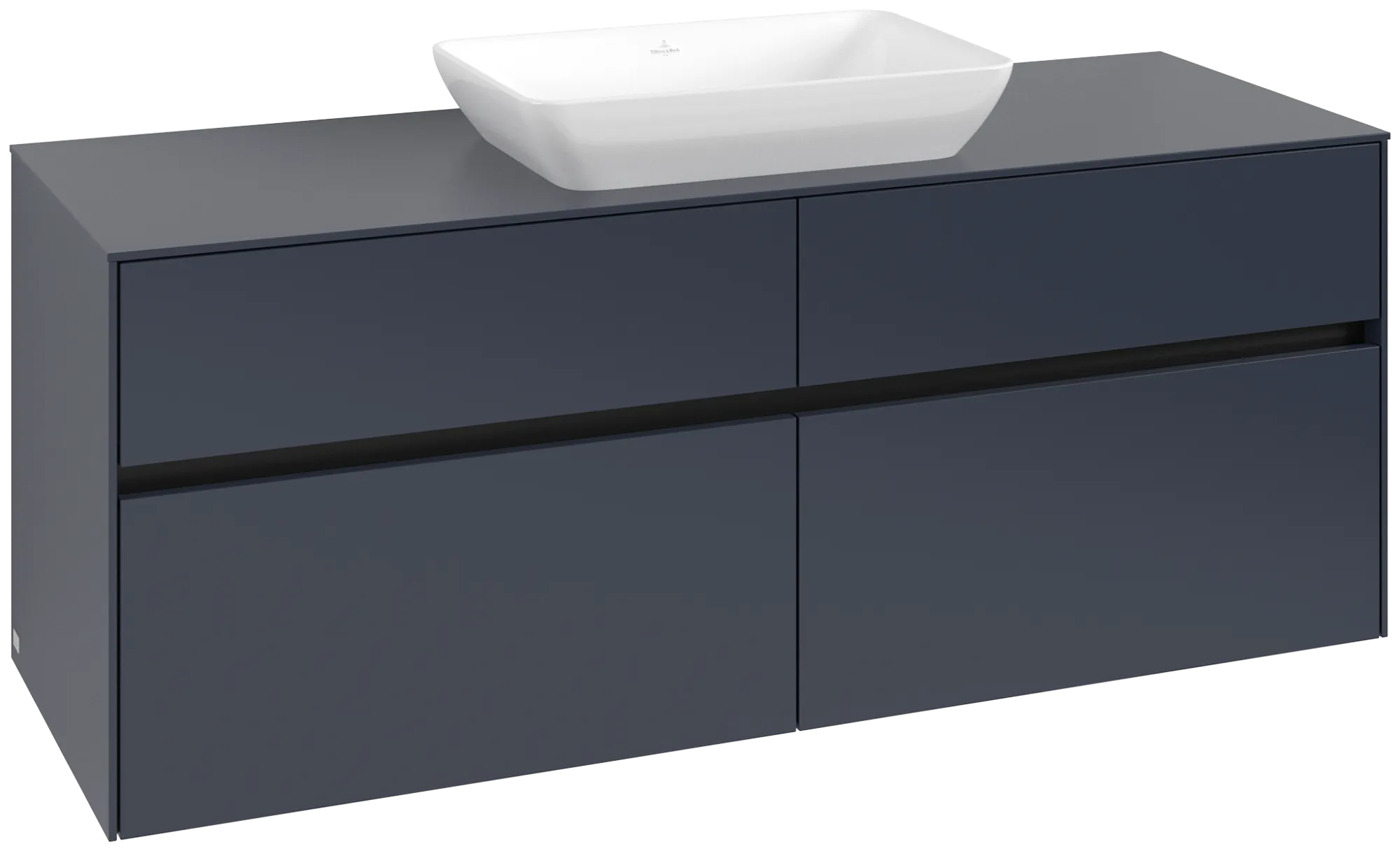 Villeroy & Boch Waschtischunterschrank „Collaro“ 1400 × 548 × 500 mm Marine Blue, ohne Beleuchtung, für Becken mittig Villeroy & Boch Waschtischunterschrank „Collaro“ 1400 × 548 × 500 mm Marine Blue, ohne Beleuchtung, für Becken mittig