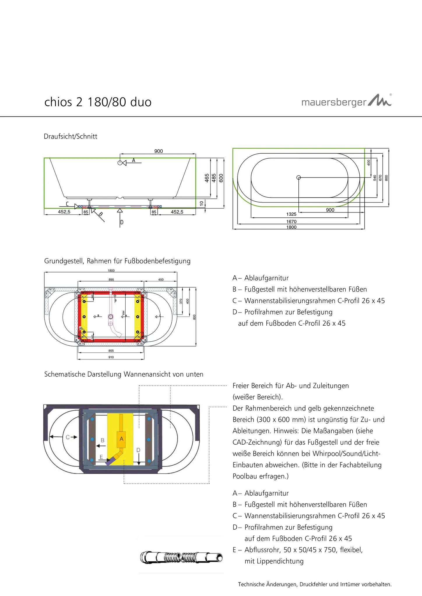 Mauersberger Badewanne „chios 2 duo“ 1800 × 800 mm in Weiß Mauersberger Badewanne „chios 2 duo“ 1800 × 800 mm in Weiß