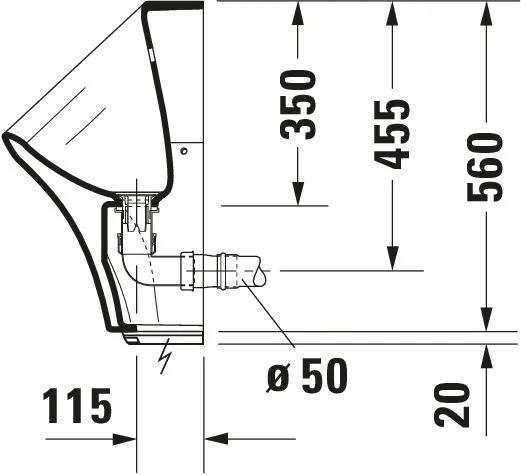 Urinal Durastyle, Zulauf von hinten rimless, für Batterie, ohne Fliege, weiß Urinal Durastyle, Zulauf von hinten rimless, für Batterie, ohne Fliege, weiß