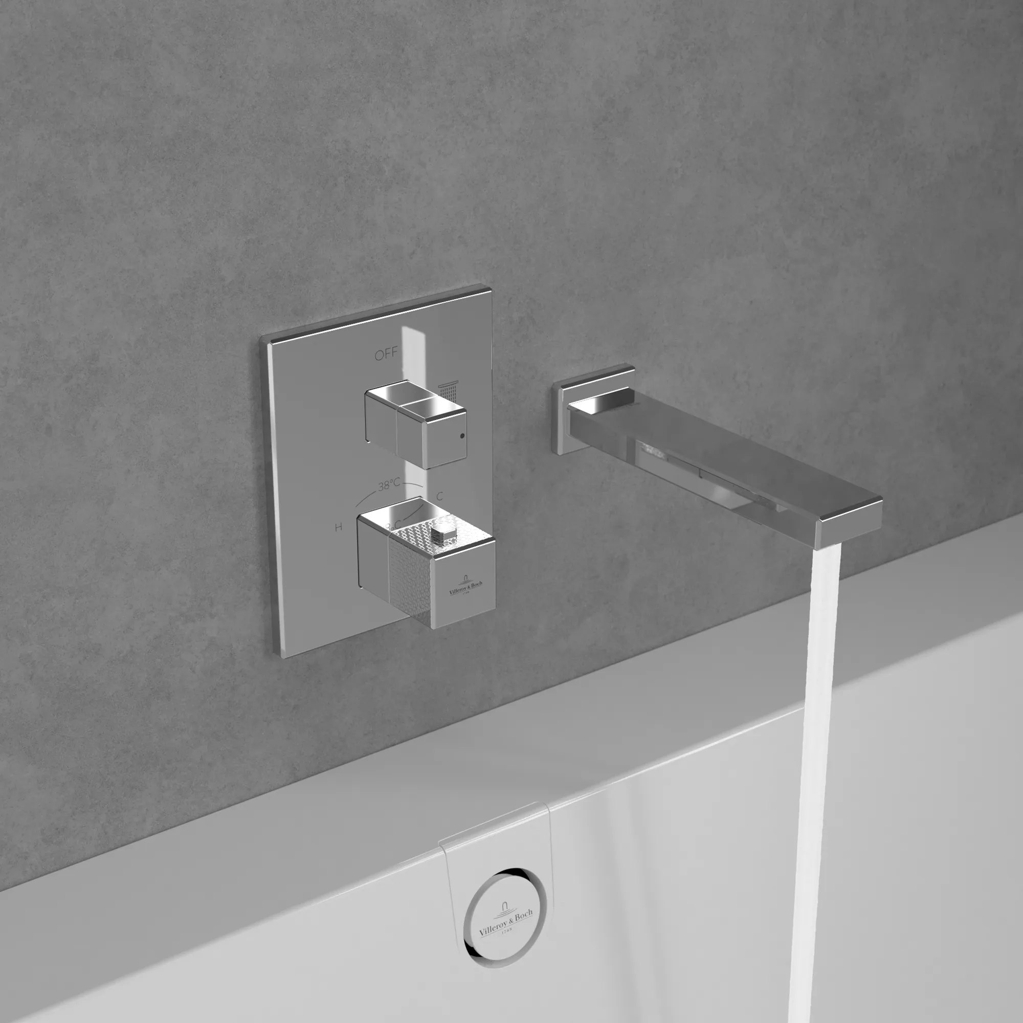 Badewannenauslauf „Mettlach“ 21,9 cm in Chrom Badewannenauslauf „Mettlach“ 21,9 cm in Chrom