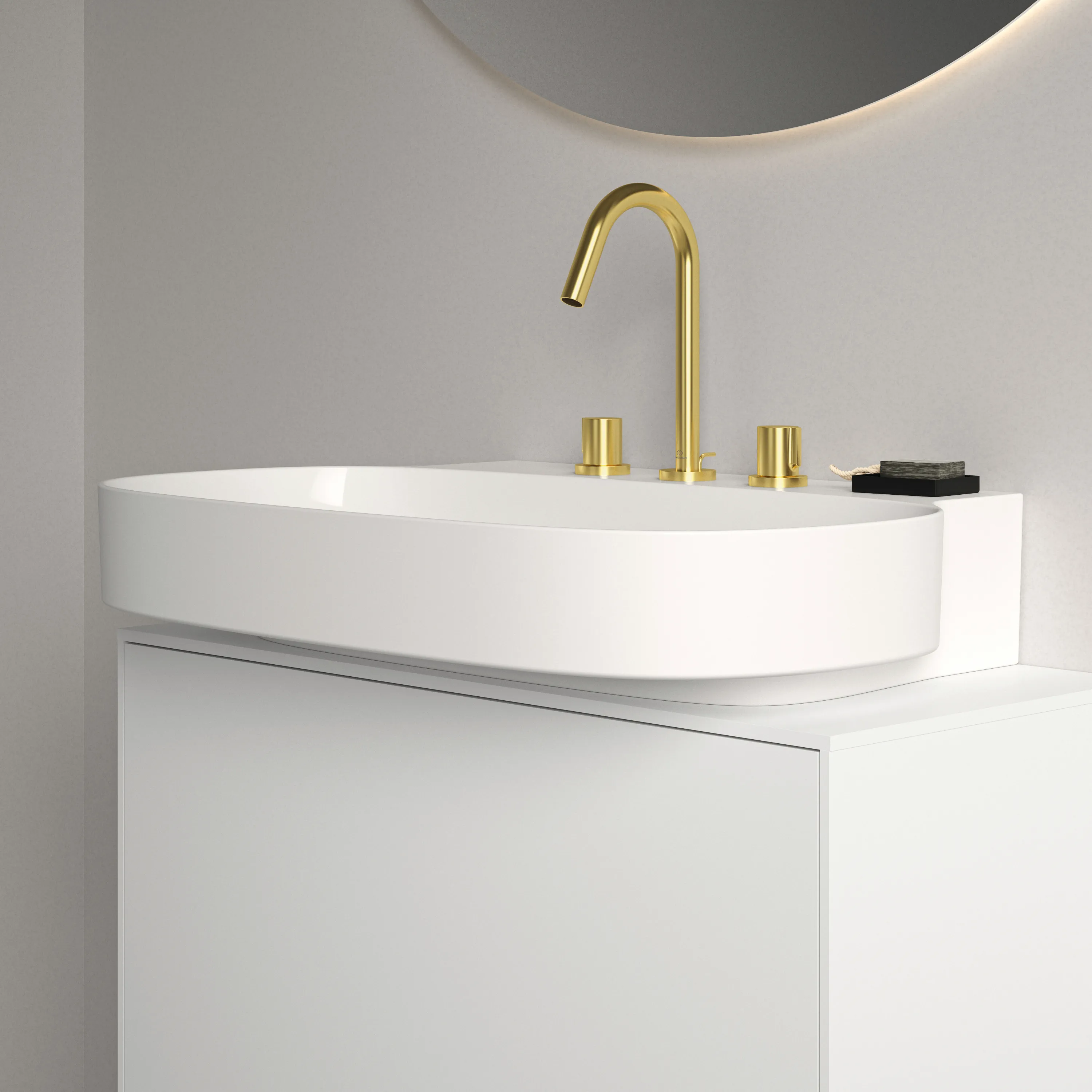 Ideal Standard Joy Arm 3-Loch Waschtischarmatur BC783A2, Brushed Gold