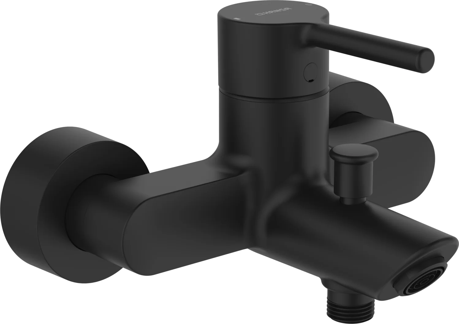 HansaVANTIS EHM Wannenfüll- und Brausebatterie 5244, Ausladung 154 mm, Matt-Schwarz