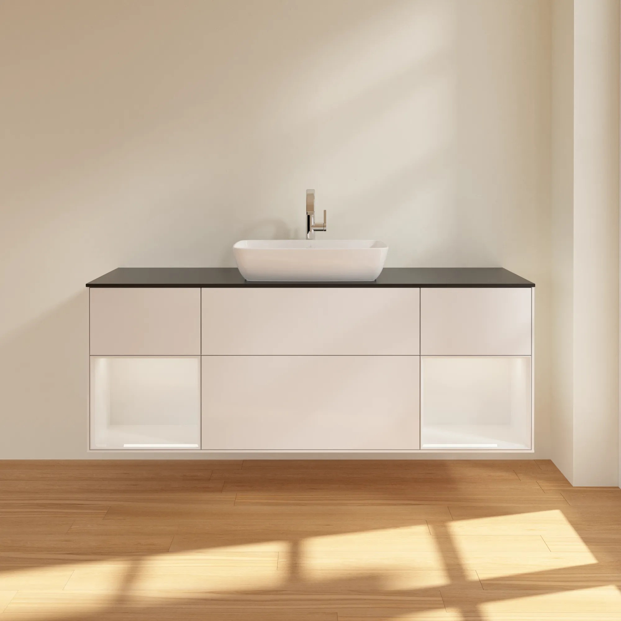 Villeroy & Boch Waschtischunterschrank „Finion“ für Schrankwaschtisch 1600 × 603 × 501 mm Glossy White Lacquer, für Becken mittig Villeroy & Boch Waschtischunterschrank „Finion“ für Schrankwaschtisch 1600 × 603 × 501 mm Glossy White Lacquer, für Becken mittig