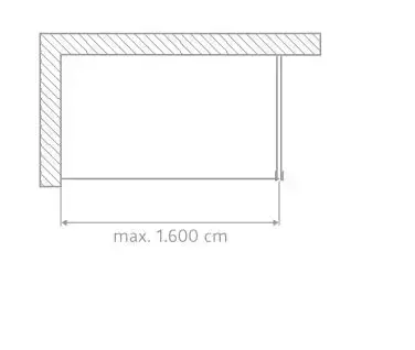 HSK Walk-In-Duschkabine Frontelement „Easy“ Glas Linea 01 (80 cm), Profile Weiß, B: 1600 mm H: 2000 mm