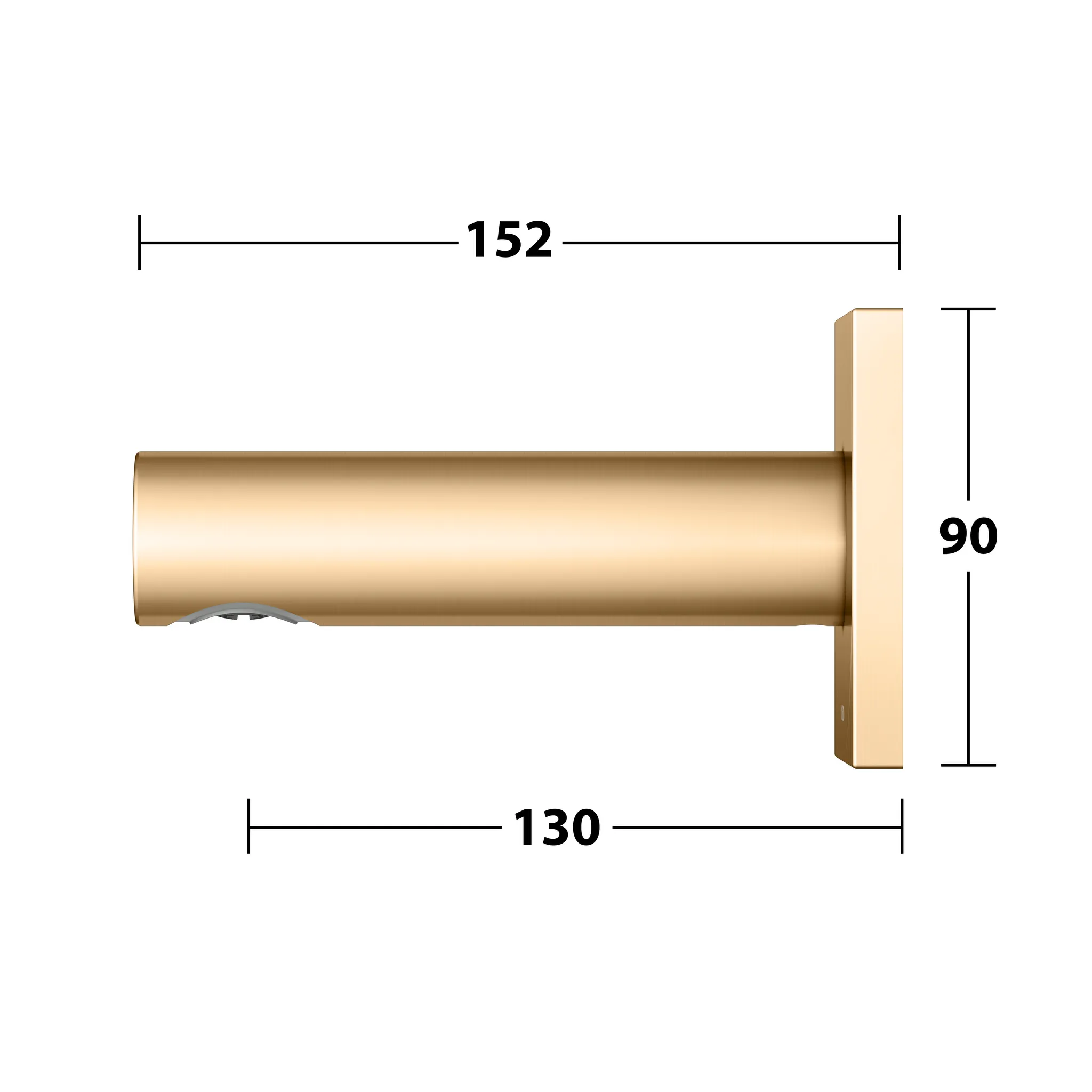 KEUCO IXMO Wanneneinlauf eckig Ausladung 130 mm Messing gebürstet