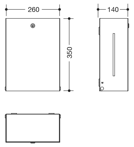 HEWI Papierhandtuchspender pulverbeschichtet „System 900“ 26 × 14 × 35 cm