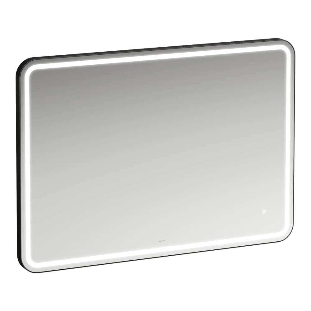 Base 2.0 Spiegel 44438.2, eckig LED Bel.,1 Sensorsch., 1000x700 schw.m