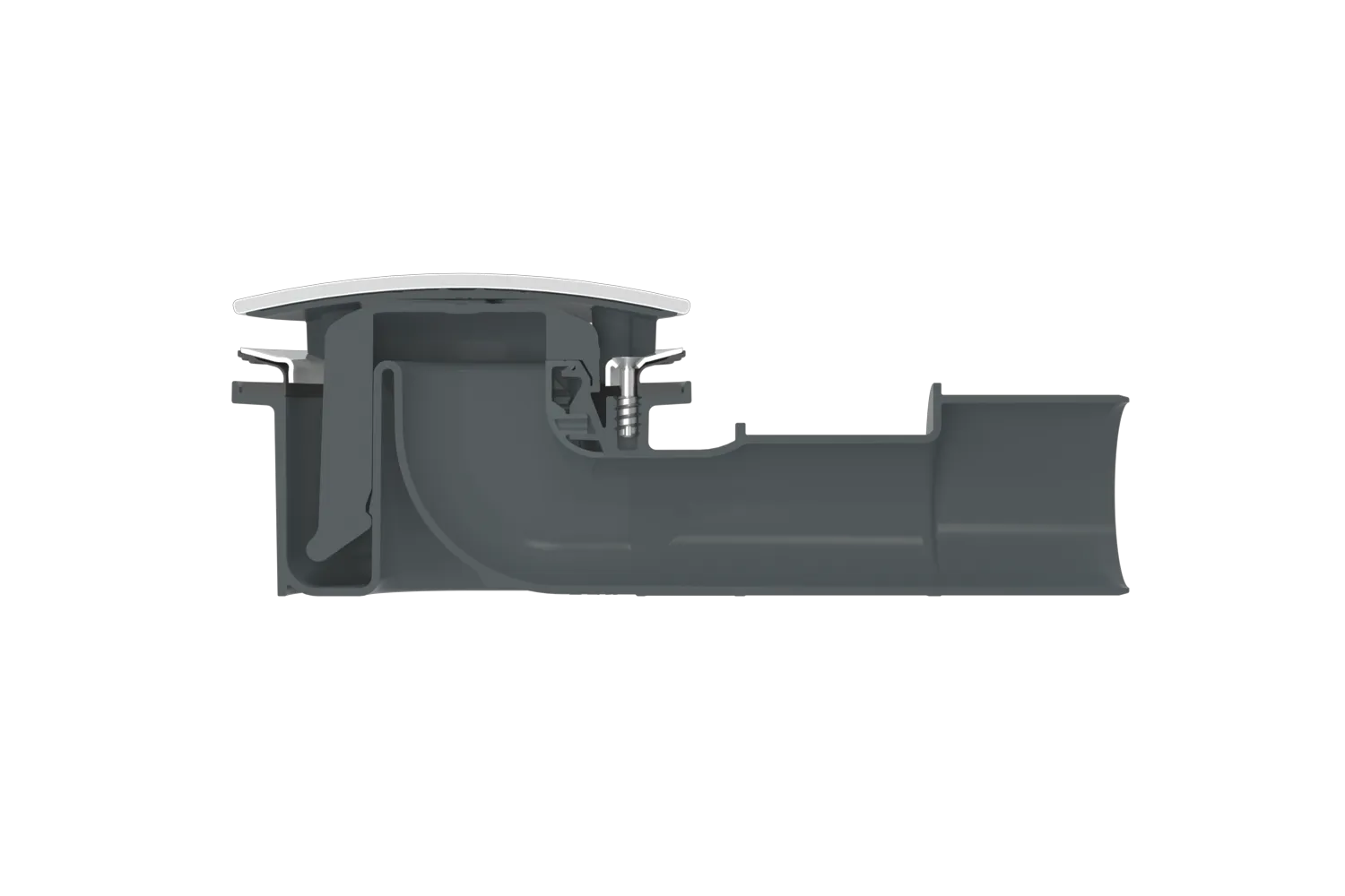 Bette Ablaufgarnitur BetteCompact+ anthracite, seitlich, 0,5 l/s, Ab- und Überlauf, Duschwanne/Duschfläche, 225x115x85 mm