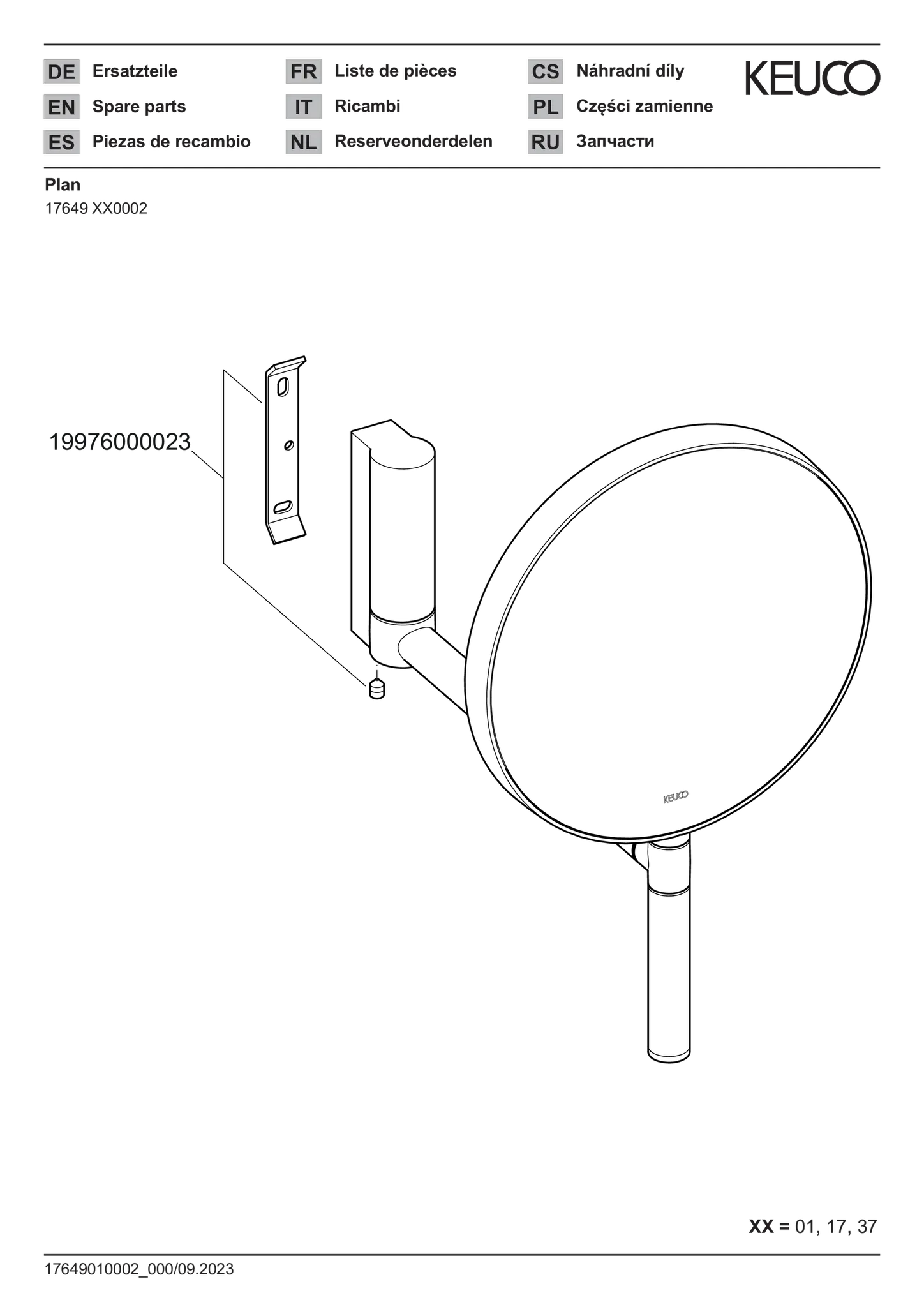 KEUCO Kosmetikspiegel „Plan“ Rund, ohne Beleuchtung in Schwarz, ⌀ 193 mm KEUCO Kosmetikspiegel „Plan“ Rund, ohne Beleuchtung in Schwarz, ⌀ 193 mm