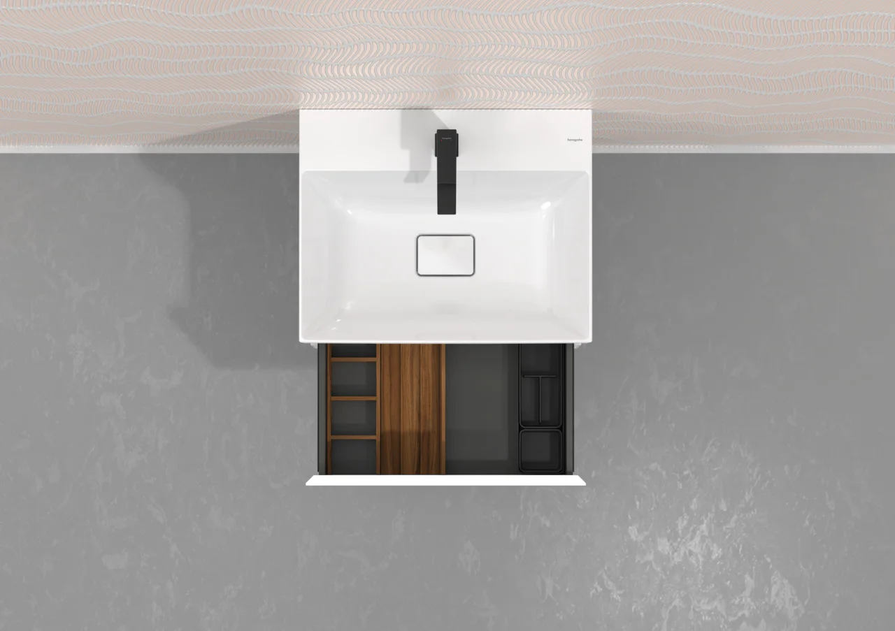 Hansgrohe IntraStoris Schubkasteninnenteilung Modul, Nussbaum Dunkel, 115/320 mm, Massivholz, Lack matt