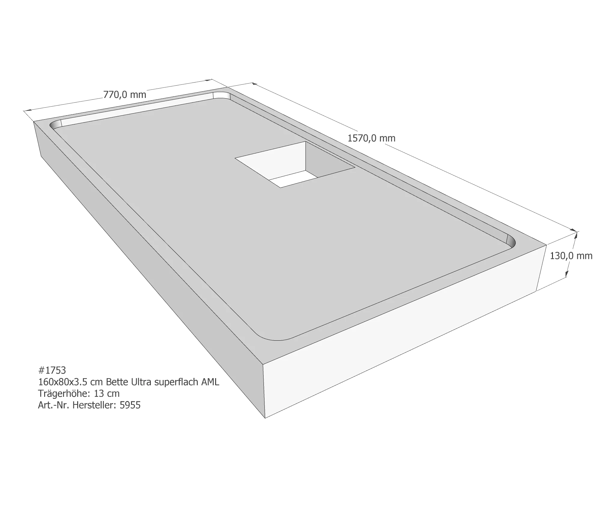 Duschwannenträger für Bette Ultra (superflach) 160 × 80 × 3,5 cm Duschwannenträger für Bette Ultra (superflach) 160 × 80 × 3,5 cm