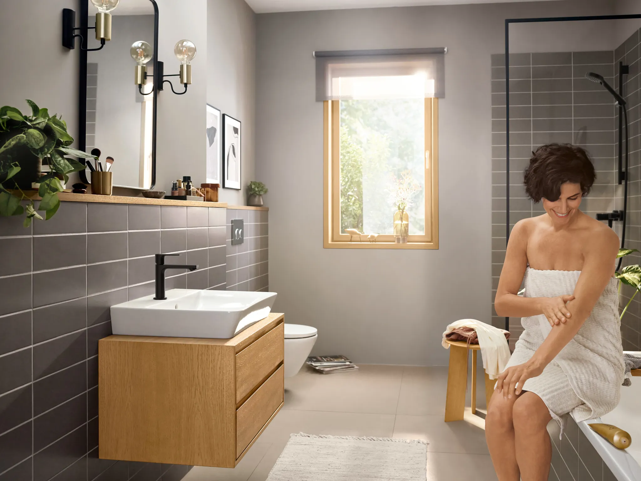 Waschtischmischer Rebris E 110 CoolStart EcoSmart+ m.Zugst.chrom
