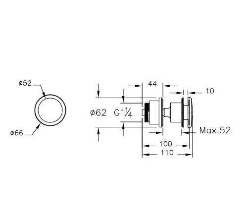 Zubehör Schaftventil mit Ventildeckel aus Re-Ceramic Taupe Natural Zubehör Schaftventil mit Ventildeckel aus Re-Ceramic Taupe Natural