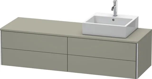 Duravit Waschtischunterschrank wandhängend „XSquare“ 160 × 40 × 54,8 cm Steingrau Seidenmatt