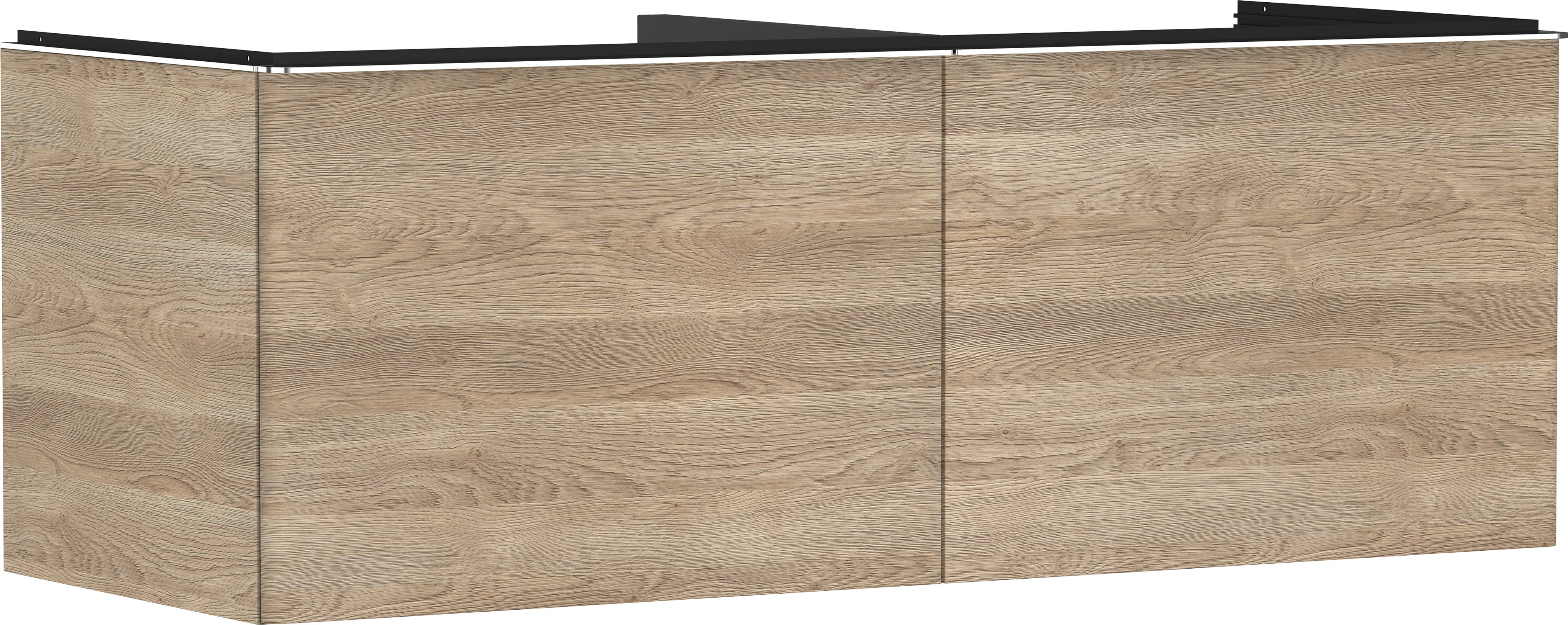 Hansgrohe Xelu Q Waschtischunterschrank Eiche Natur 1360x540 mm mit 2 Schubkästen, verchromt glänzend, SoftClose, vormontiert