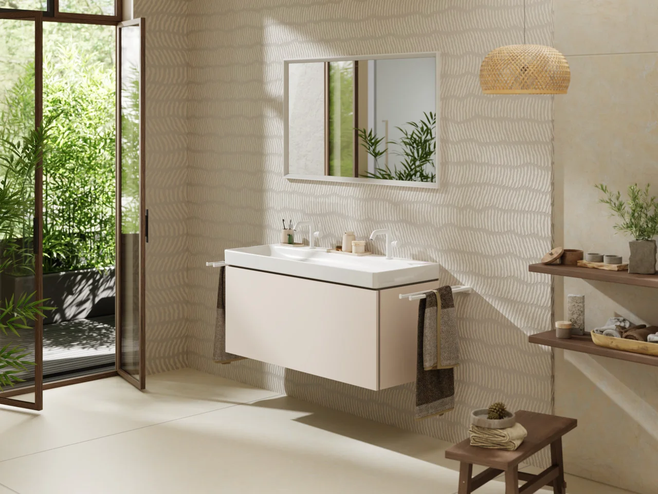 Hansgrohe Xarita E Spiegel 1200/700/50, Mattweiß, LED-Beleuchtung mit Infrarotsensor, AntiFog, stufenlos dimmbar