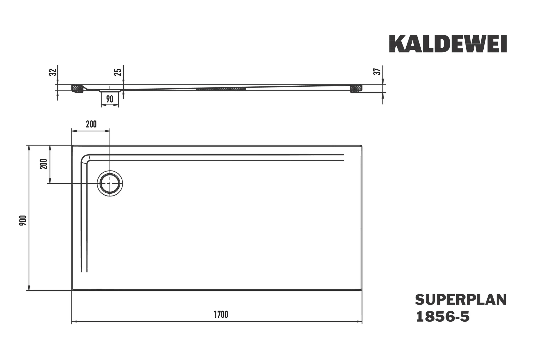 Kaldewei SUPERPLAN Duschfläche mit Wannenträger extraflach, 900x1700 mm, warm grey 10, 32 mm Randhöhe, 25 mm Tiefe, Eckablauf, MADE IN GERMANY Kaldewei SUPERPLAN Duschfläche mit Wannenträger extraflach, 900x1700 mm, warm grey 10, 32 mm Randhöhe, 25 mm Tiefe, Eckablauf, MADE IN GERMANY