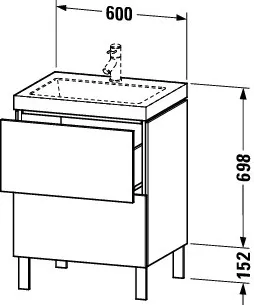 Duravit Set bodenstehend „L-Cube“ 60 × 48 × 69,8 cm