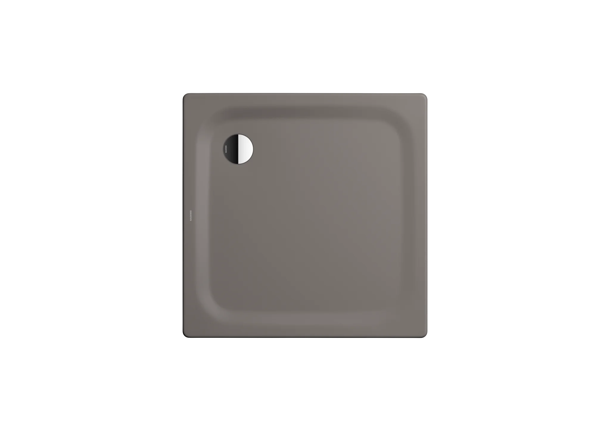 Kaldewei SUPERPLAN CLASSIC Duschfläche mit Wannenträger, 800x800 mm, warm grey 70, 25 mm tief, Eckablauf