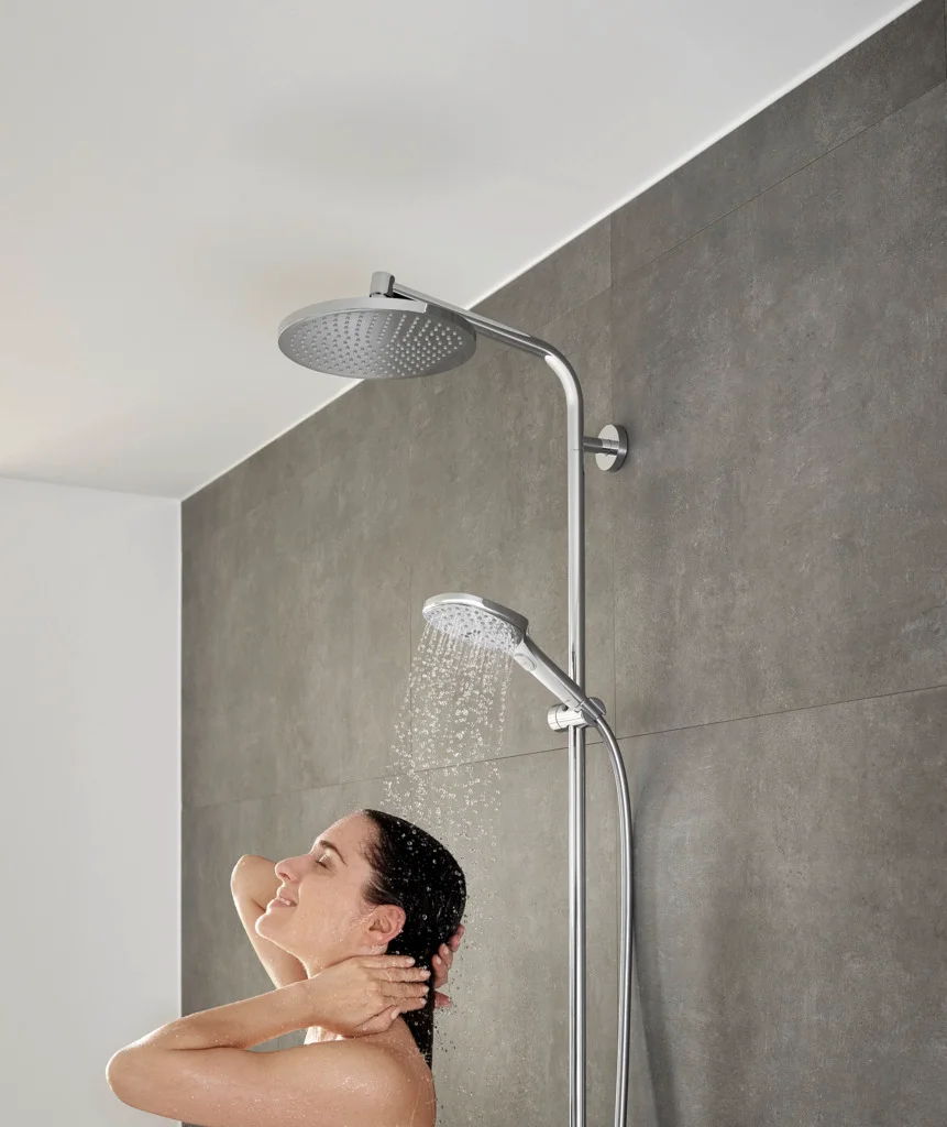 Hansgrohe Handbrause Raindance Select E EcoSmart Chrom, 120 mm Brausekopfgröße, 3 Strahlarten, QuickClean, max. Durchfluss 8,5 l/min bei 3 bar Hansgrohe Handbrause Raindance Select E EcoSmart Chrom, 120 mm Brausekopfgröße, 3 Strahlarten, QuickClean, max. Durchfluss 8,5 l/min bei 3 bar