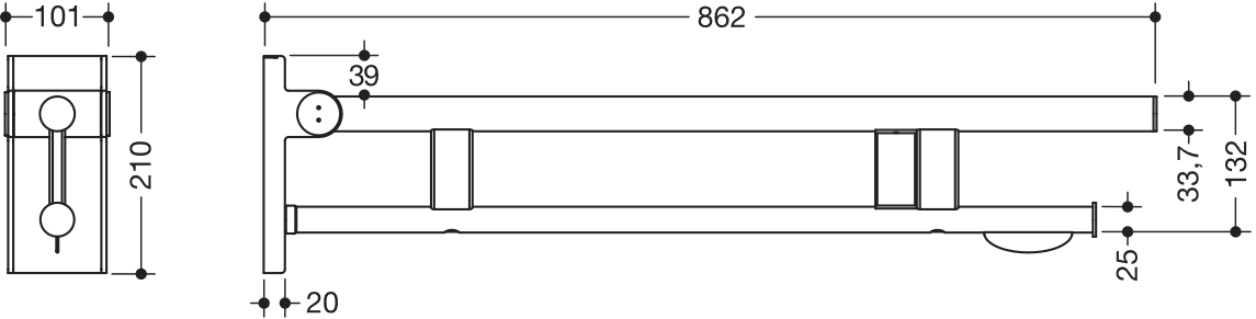 HEWI Stützklappgriff „System 900“