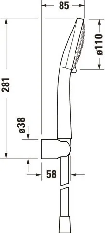 Duravit Brausehalterset Minus Flow, Softrain/Rain/IntenseRain, Chrom Hochglanz Duravit Brausehalterset Minus Flow, Softrain/Rain/IntenseRain, Chrom Hochglanz