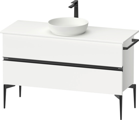 Duravit Waschtischunterschrank „Sivida“ 124,5 × 54,8 × 47,5 cm in Weiß Matt, Weiß Matt