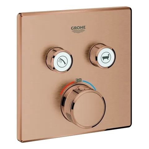 Thermostat Grohtherm SmartControl 29124, mit 2 Absperrventilen, Fertigmontageset für Rapido SmartBox, Wandrosette eckig, chrom Thermostat Grohtherm SmartControl 29124, mit 2 Absperrventilen, Fertigmontageset für Rapido SmartBox, Wandrosette eckig, chrom