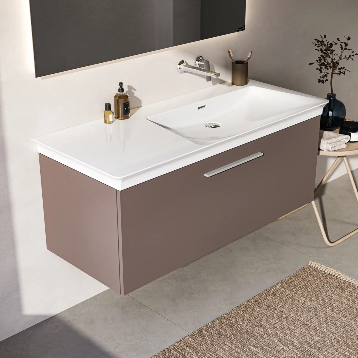 Ideal Standard Möbelwaschtischunterschrank i.life B 1 Auszug 1200x505x440mm Carbongrau matt Ideal Standard Möbelwaschtischunterschrank i.life B 1 Auszug 1200x505x440mm Carbongrau matt